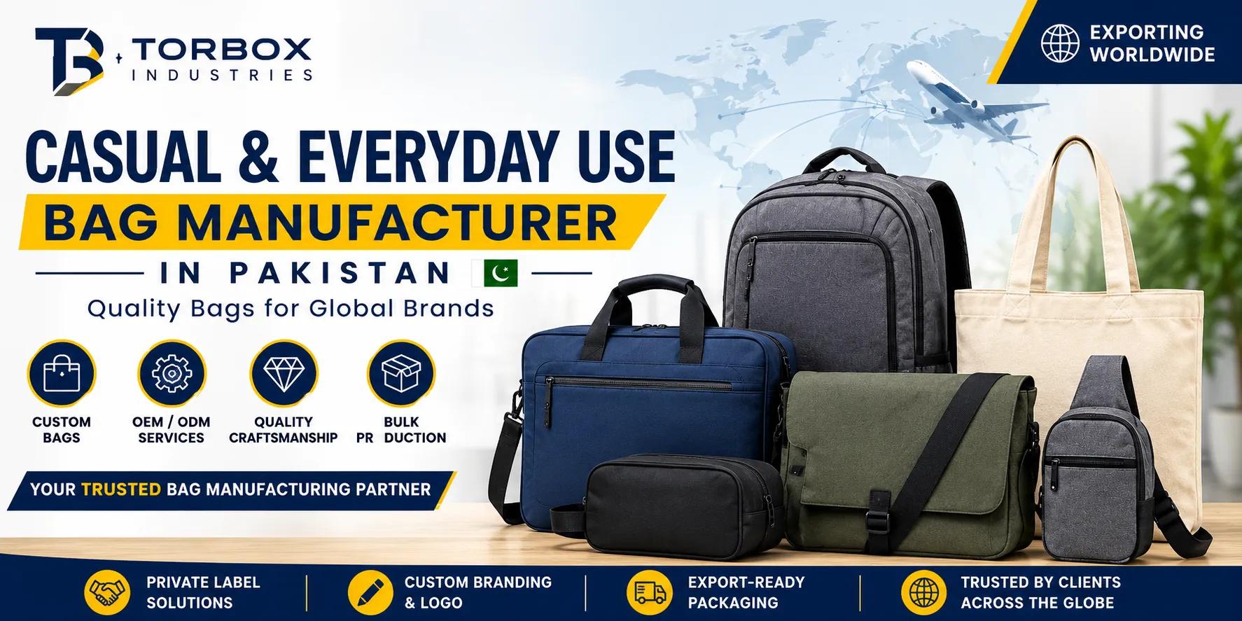 Casual & Everyday Use Bag Manufacturer in Pakistan – Torbox Industries